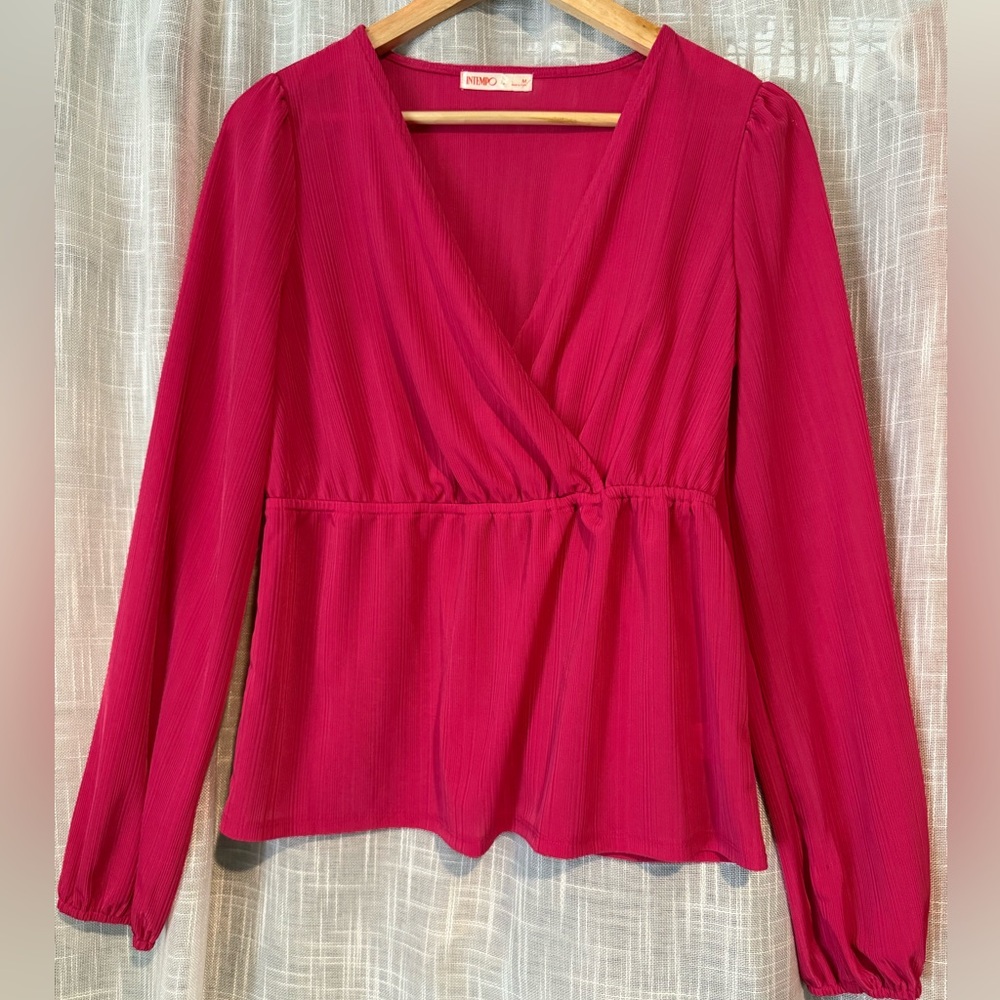 INTEMPO Vibrant Pink Blouse